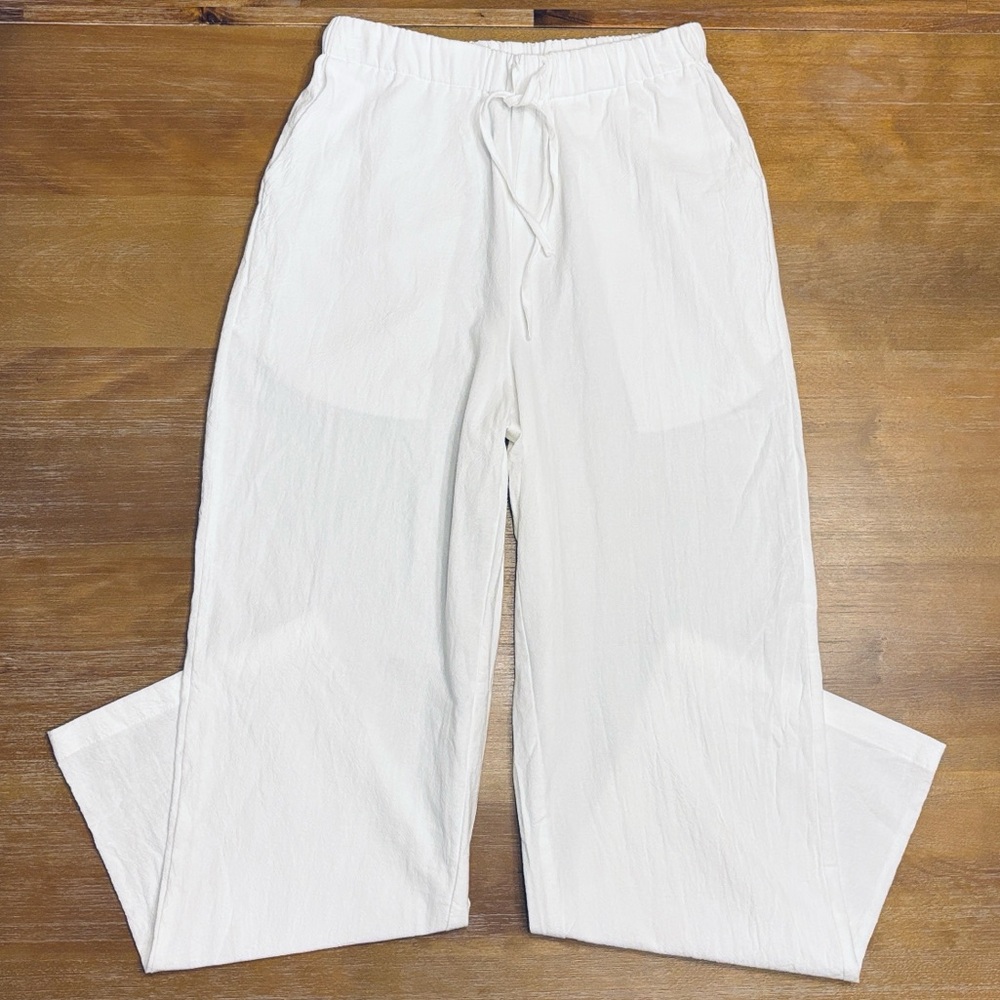White Drawstring Pants - Picture 3 of 11
